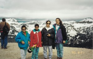 Navneeta, Simmi, Ruby and Raj-Ann at Jackson Hole Wyoming