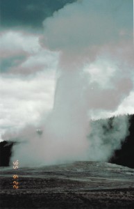 Old Faithful erupting